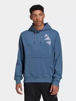 Image of adidas Q4 Bl Hoodie, Grey Size M Men