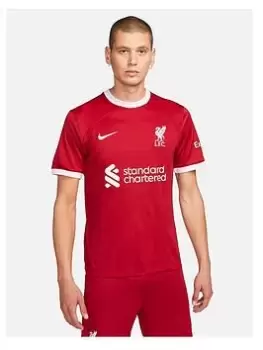 Image of Nike Liverpool FC Mens 23/24 Home Short Sleeved Shirt - Red, Size S, Men