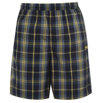 Image of Slazenger Graphic Shorts Mens - Navy/Yellow