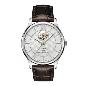 Image of Tissot Tradition Mens Dark Brown Leather Strap Watch