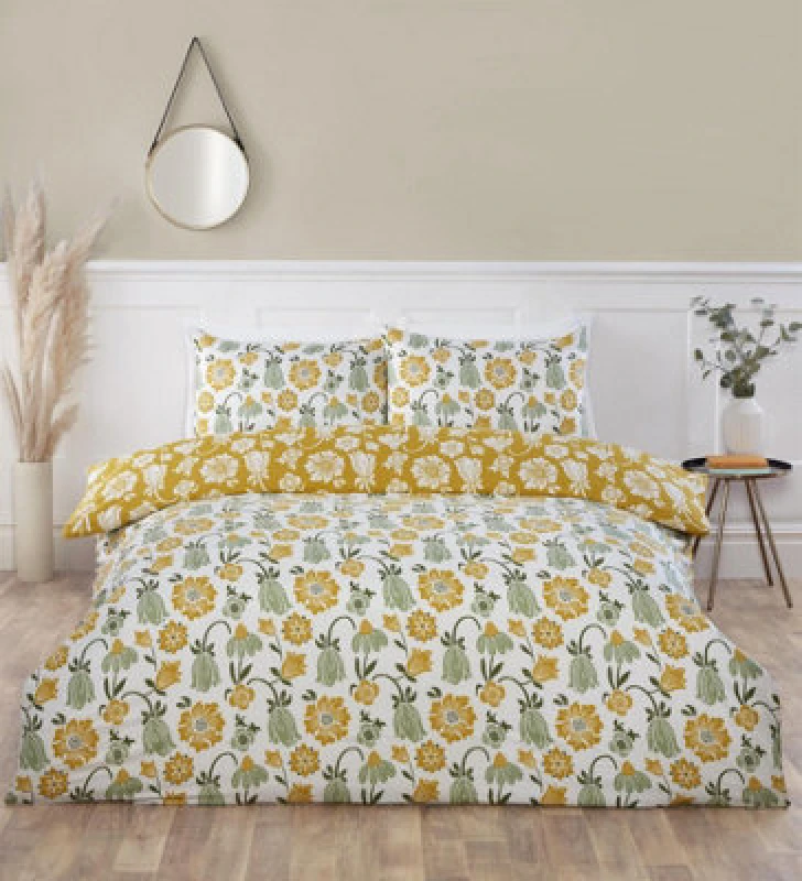 Image of Rapport Victorian Bloom Green Duvet Cover Set Single Bedding Set