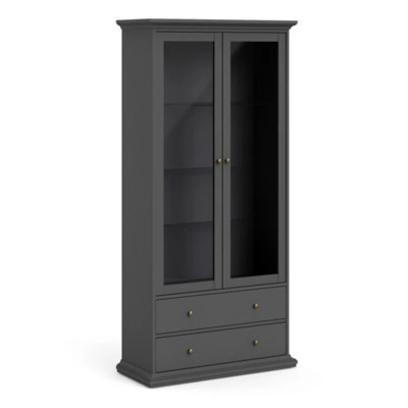 Image of Furniture To Go Paris 2 Door 2 Drawer China Cabinet In Matt Grey