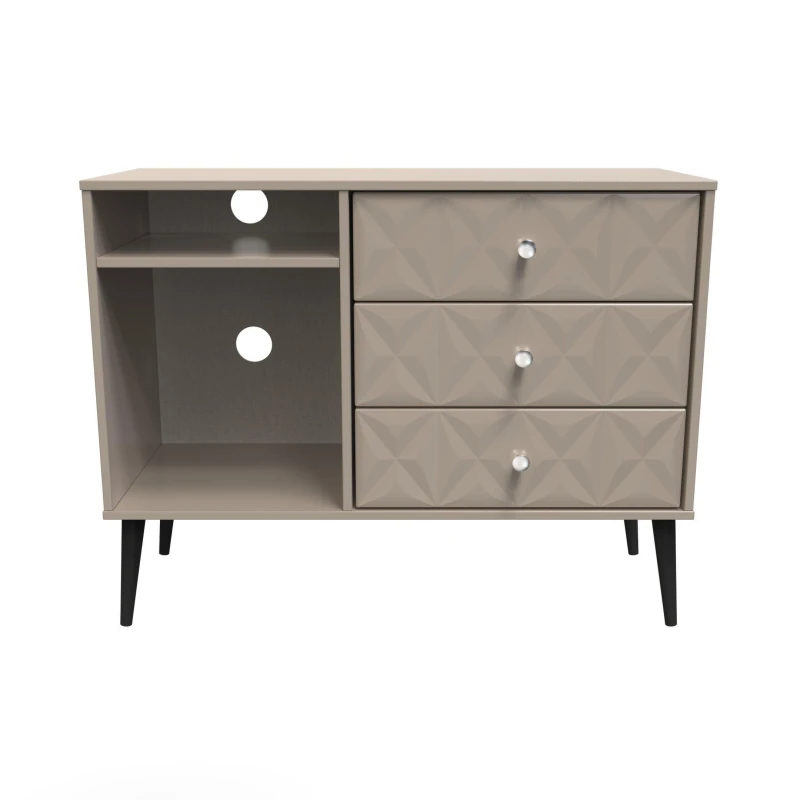 Image of Toledo 3 Drawer TV Unit In Mushroom (Ready Assembled)