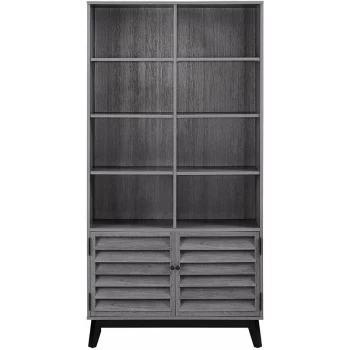 Image of Alphason - Vaughn Sonoma Oak Mid Century Modern Bookcase Display Cabinet