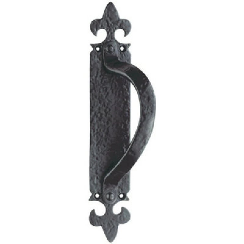 Image of Loops Offset Traditional Forged Pull Handle 263.5 x 67mm Black Antique Left Hand Black unisex