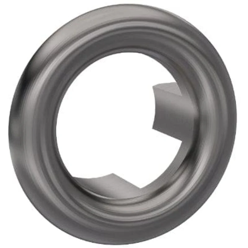 Image of NUIE Nuie Brushed Pewter Round Overflow Cover - OVFL07 OVFL07