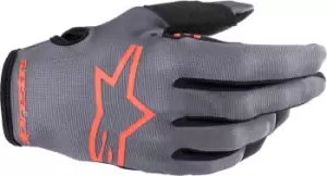 Image of Alpinestars Radar Motorcross Gloves, grey-orange Size M grey-orange, Size M
