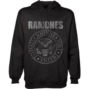 Image of Ramones - Presidential Seal Unisex Large Pullover Hoodie - Black