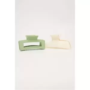 Image of I Saw It First Two Pack Mixed Hair Claws - Green