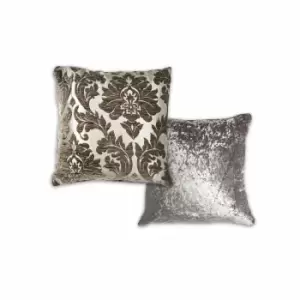 Image of Emma Barclay Damask - Luxury Chenille Jacquard Cushion (pair) Cover In Charcoal