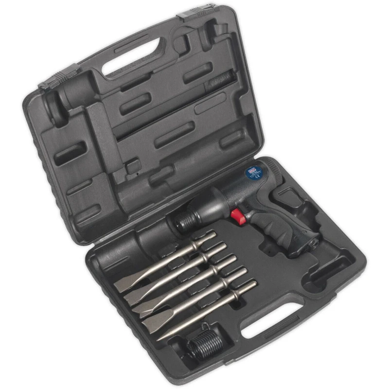 Image of Loops Composite Air Hammer Kit - Medium Stroke - 5 Steel Chisels - Storage Case Metallics
