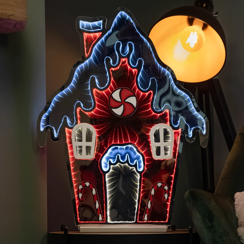Image of 66cm Light up Gingerbread House Christmas Decoration with Red and White LEDs