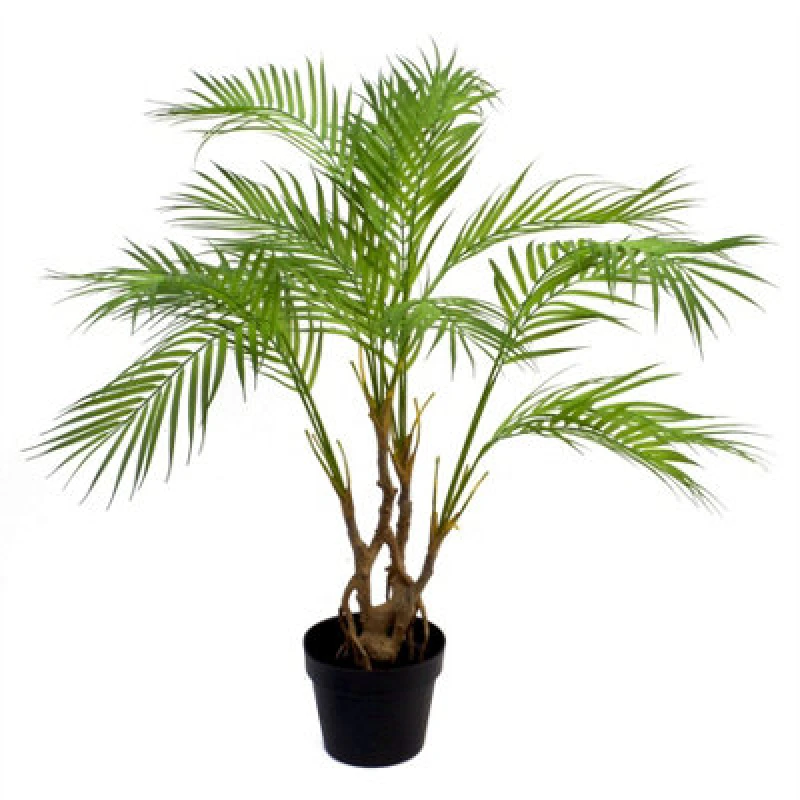 Image of Leaf 90cm Artificial Areca Palm Plant Twisted Detail Trunk Green unisex