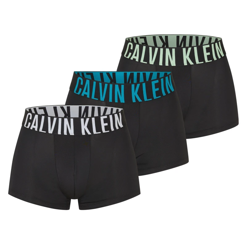 Image of Calvin Klein 3 Pack Intense Power Trunks Wht/Blu/Grn male Small