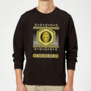 Image of Iron Man Christmas Sweatshirt - Black - M