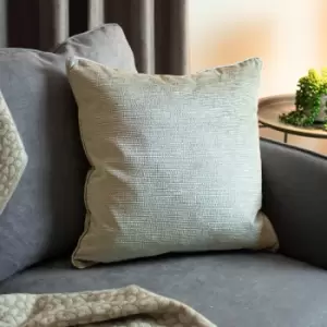 Image of Riva Paoletti - Paoletti Stella Embossed Texture Luxe Velvet Piped Cushion Cover, Champagne, 45 x 45 Cm