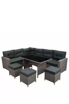 Image of Rattan Corner Set - Grey