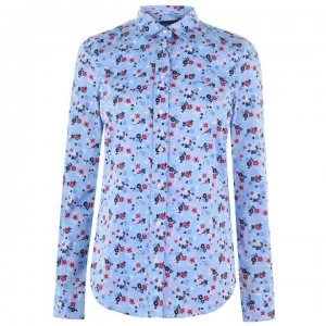 Image of Gant Long sleeve floral shirt - Capri Blue