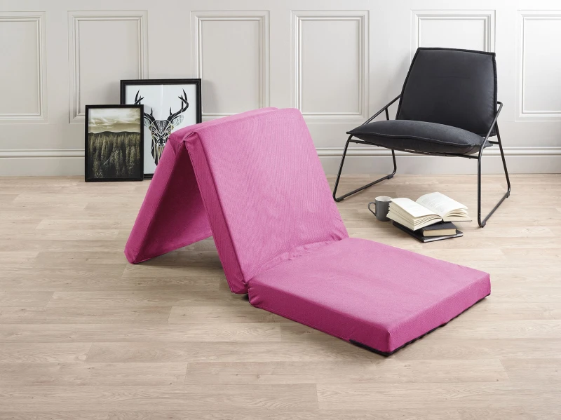 Image of Mattress Guru Badenia 3pcs Day Bed Futon Z Bed Folding Mattress Light Pink