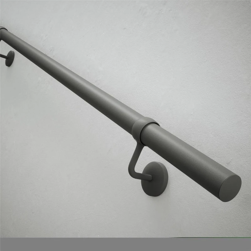 Image of Forgeworks Textured Grey Premium Easy Install Indoor Stair Handrail Kit 2.4m Grey Unisex