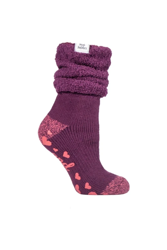 Image of SOCKSHOP Heat Holders Womens 1 Pair Lounge Cosy Slouch Socks in Wine Size: 4-8 Wine Female 4-8