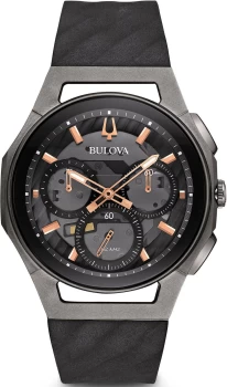 Image of Bulova Grey And Black 'Progressive CURV' Titanium Chronograph Watch - 98A162 - multicoloured