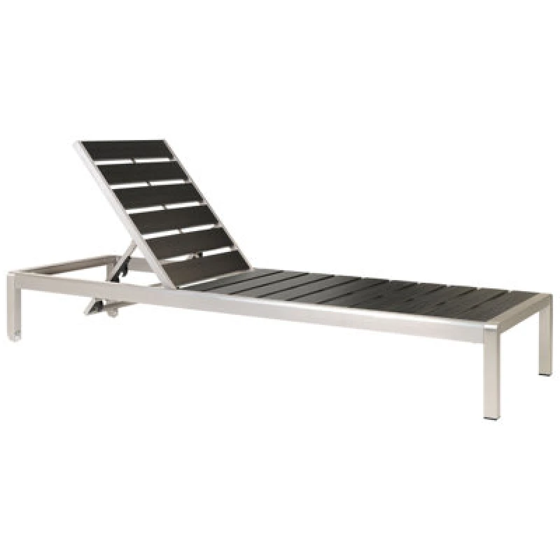 Image of Beliani Sun Lounger Nardo Reclining Metal Black/ Silver