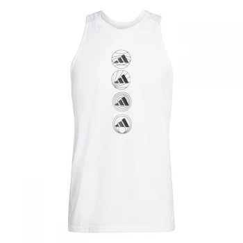 Image of adidas Run Logo Tank Top Mens - White