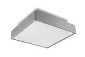 Image of Ksel 2 Light Small Outdoor Ceiling Light Grey IP65, E27