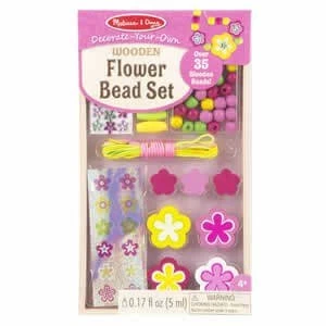 Image of Melissa and Doug Decorate Your Own Wooden Flower Bead Set