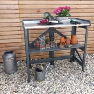Image of Promex Garden Potting Table with Zinc Plated Worktop