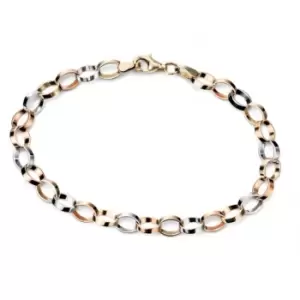 Image of Elements Gold 3 Colour Flat Link Bracelet GB407Z476