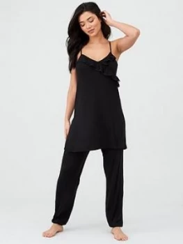 Image of Pour Moi Sofa Love Foldover Cuffed Trouser - Black