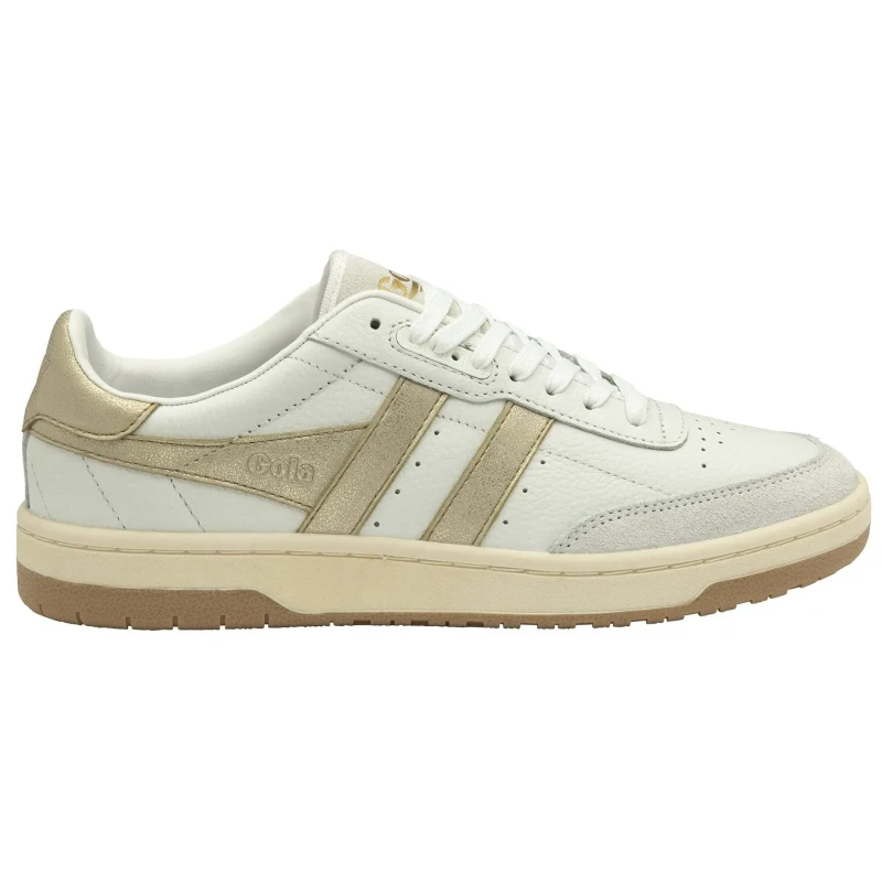Image of Gola Falcon Mirror Leather Trainers White/Gold-Coloured Women 41 (7)