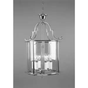 Image of Impex Colchester 6 Light Antique Brass Chain Indoor Lantern