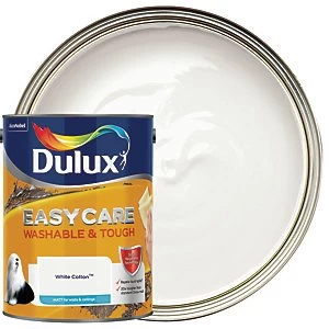 Image of Dulux Easycare Washable & Tough White Cotton Matt Emulsion Paint 5L