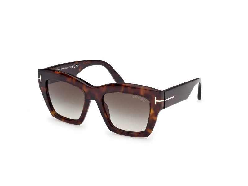 Image of Tom Ford Luna Butterfly Sunglasses - Dark Havana Dark Brown WAH00 Unisex