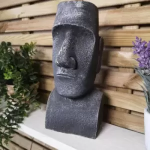 Image of 30cm Easter Island Head Sculpture Garden Patio Decoration