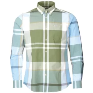Image of Barbour Mens Harris Tailored Shirt Washed Olive Large