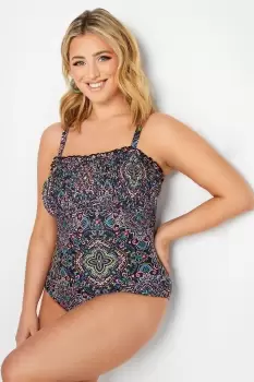 Image of Aztec Print Shirred Swimsuit