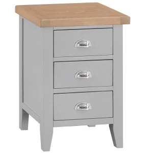 Image of Madera 3 Drawer Narrow Bedside Table - Grey