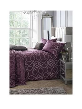 Image of Laurence Llewelyn-Bowen Llb Damson Tie The Knot Jacquard Duvet Set - Ks