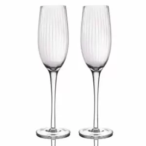 Image of Barcraft Bc Ridged Champagne Flutes, 2Pcs