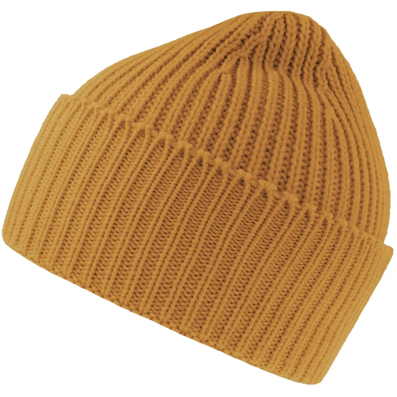 Image of Atlantis Atlantis Men Oak Chunky Knit Beanie in Mustard Mustard One Size Male 5063527805232