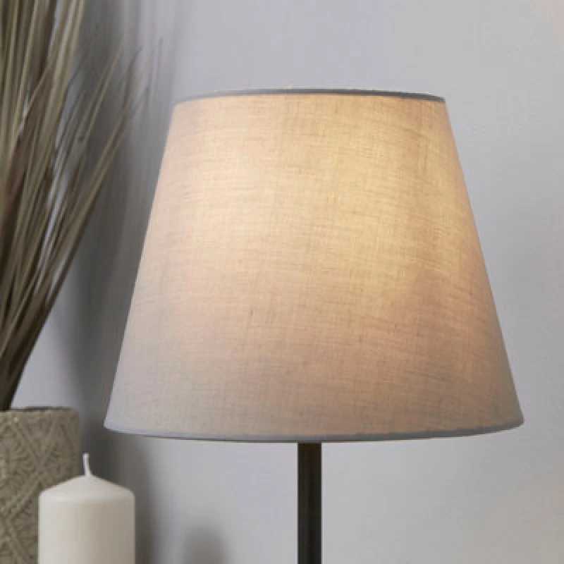 Image of Lighting Collection Soft Tone Tapered Fabric Table Lamp Shade