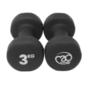 Image of Fitness Mad 3kg Black Dumbbells
