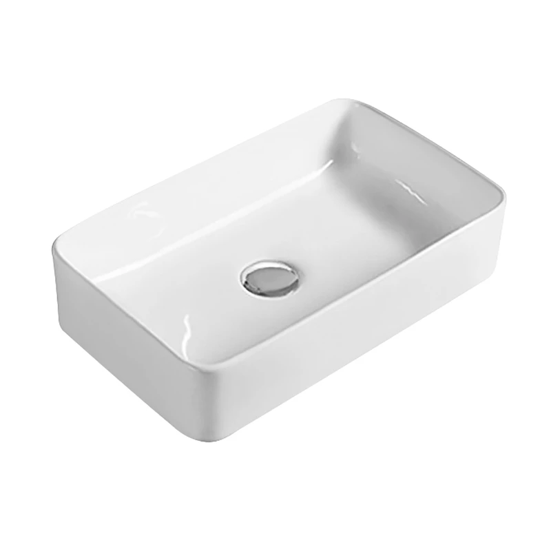 Image of Balterley Rectangular 1 Tap Hole Countertop Vessel without Overflow 465mm White