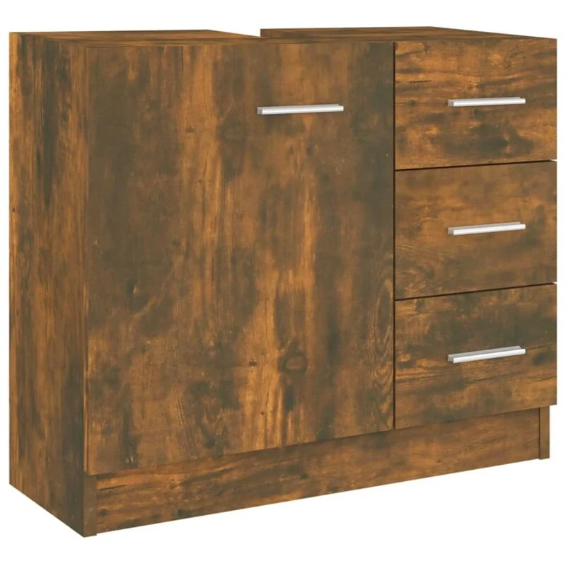Image of VIDAXL Vidaxl - Sink Cabinet Smoked Oak 63x30x54cm Engineered Wood 8720286977378