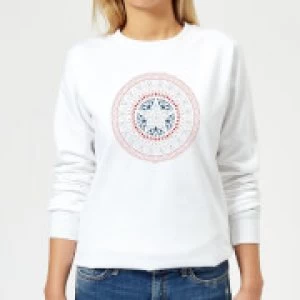 Image of Marvel Captain America Oriental Shield Womens Sweatshirt - White - S
