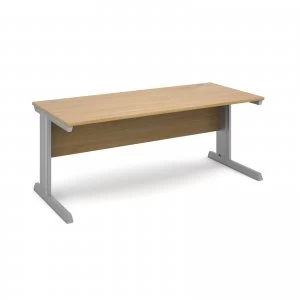 Image of Vivo Straight Desk 1800mm x 800mm - Silver Frame Oak Top